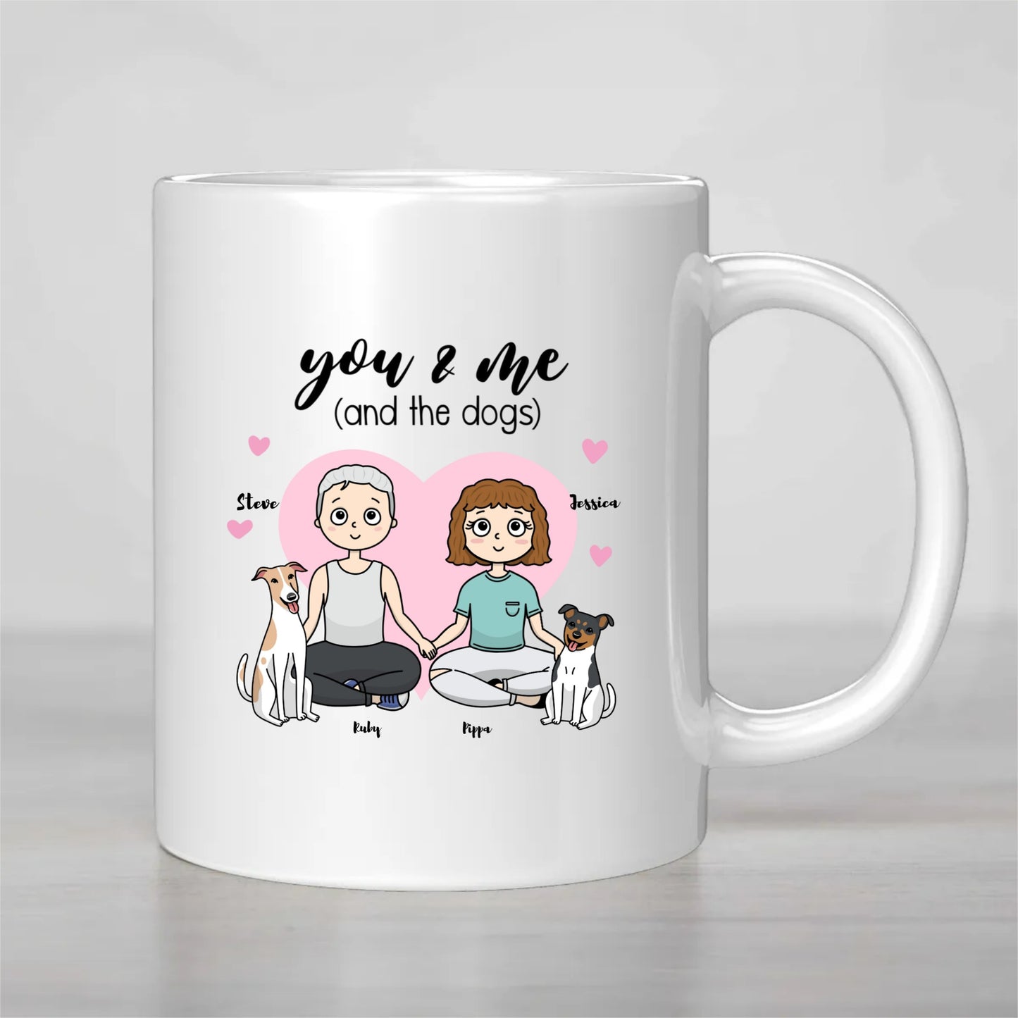 You and Me (and the Dogs) Personalized Love Mug ❤️🐶