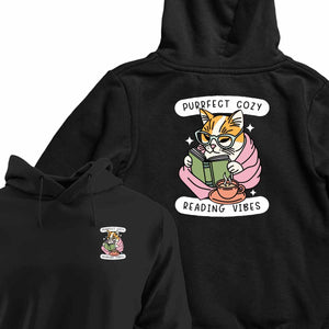 Cozy Reading Cat - HOODIE (Unisex)