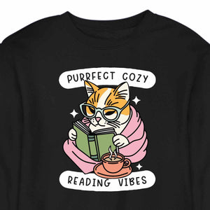 Cozy Reading Cat - CREWNECK (Unisex)