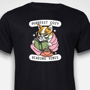 Cozy Reading Cat T-SHIRT