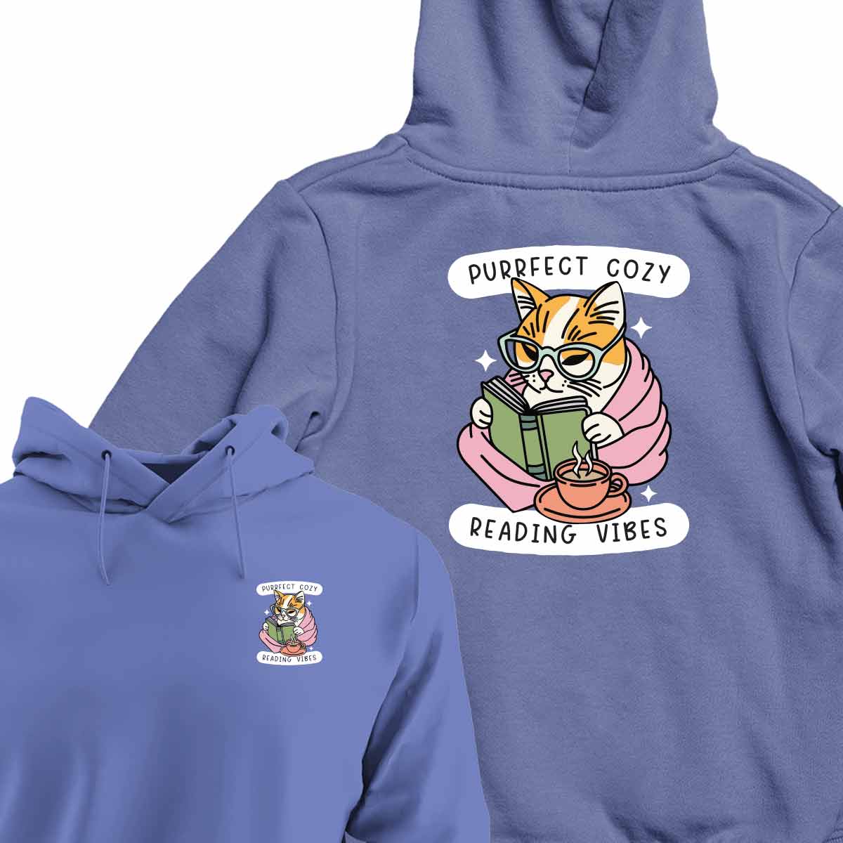 Cozy Reading Cat - HOODIE (Unisex)