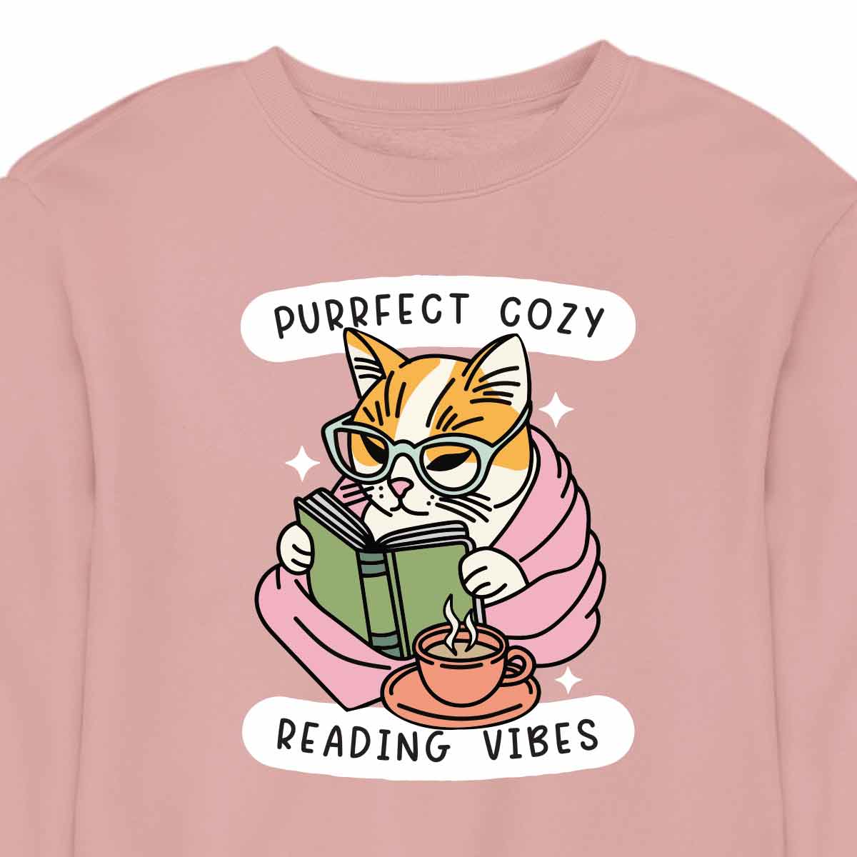 Cozy Reading Cat - CREWNECK (Unisex)