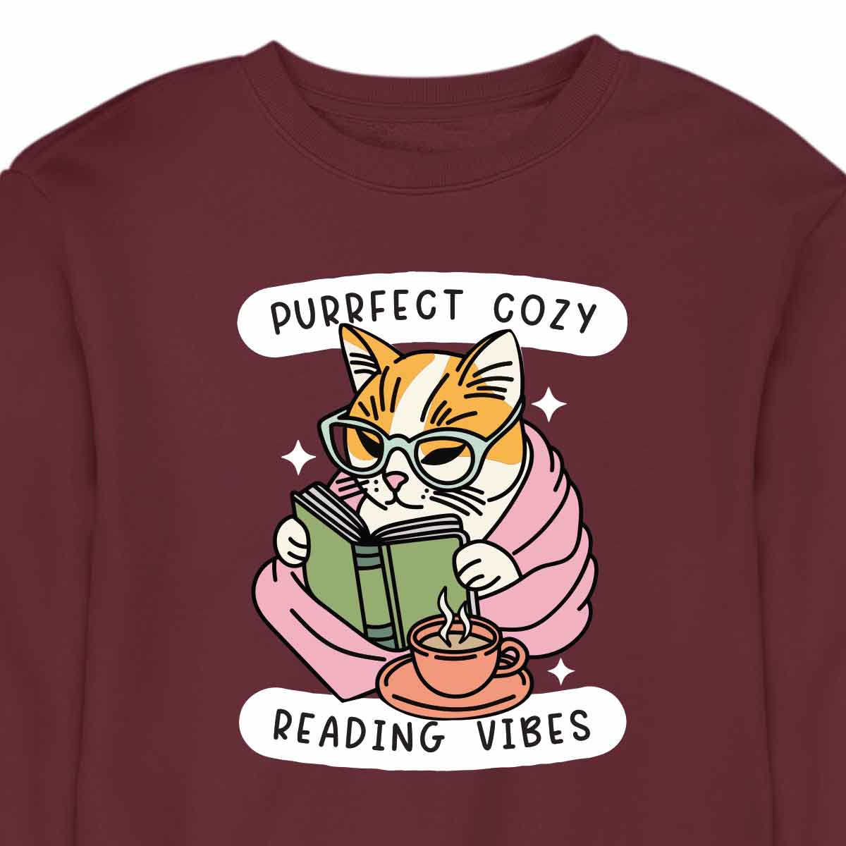 Cozy Reading Cat - CREWNECK (Unisex)