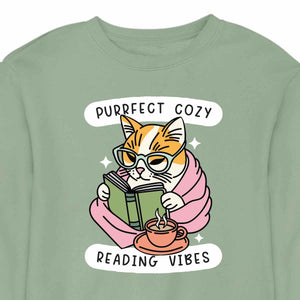 Cozy Reading Cat - CREWNECK (Unisex)