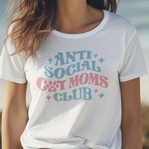 Anti Social Cat Mom's Club T-SHIRT